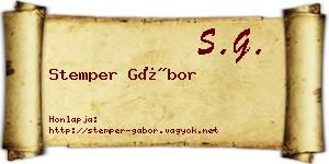 Stemper Gábor névjegykártya